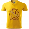 Tricou tineret-copii galben guler V, Zambeste, Isus te iubeste!
